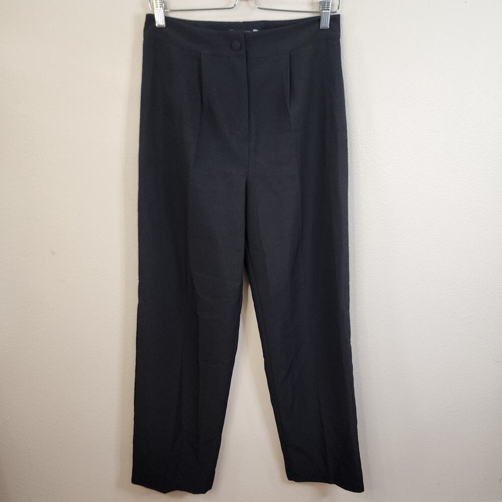Boohoo Black Dress Pants Size 8 Straight Leg Lightweight Work Career